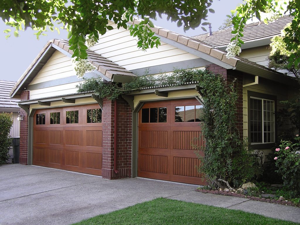 Home with Overhead Door garage doors
